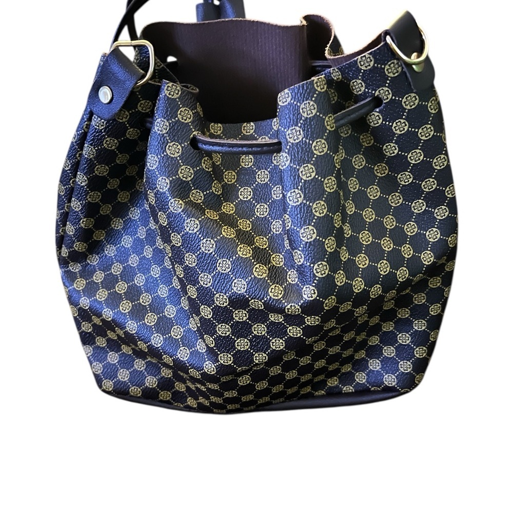 Elegant Brown and Gold Patterned Women's Bag